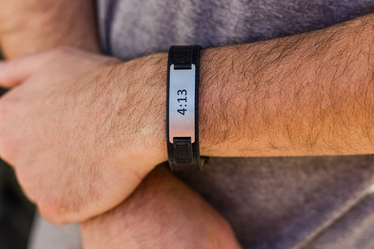 4:13 Leather Cuff Bracelet