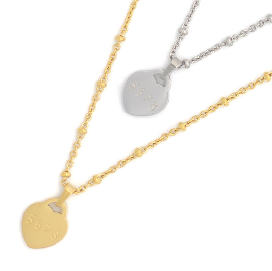 5678 Heart-Shaped Pendant Necklace