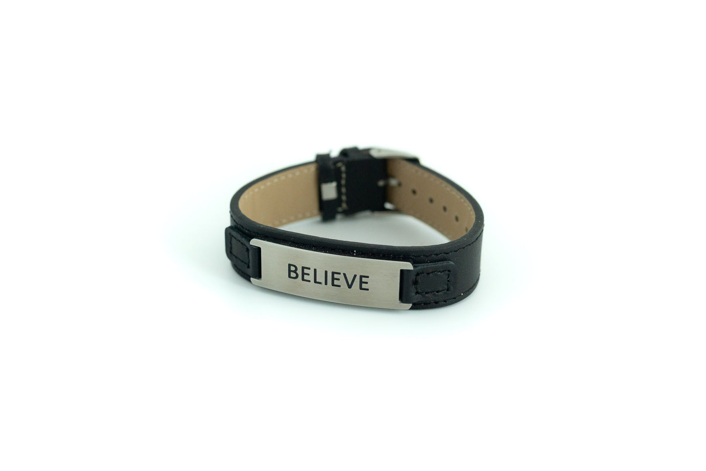 BELIEVE Leather Cuff Bracelet
