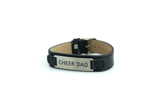 CHEER DAD Leather Cuff Bracelet