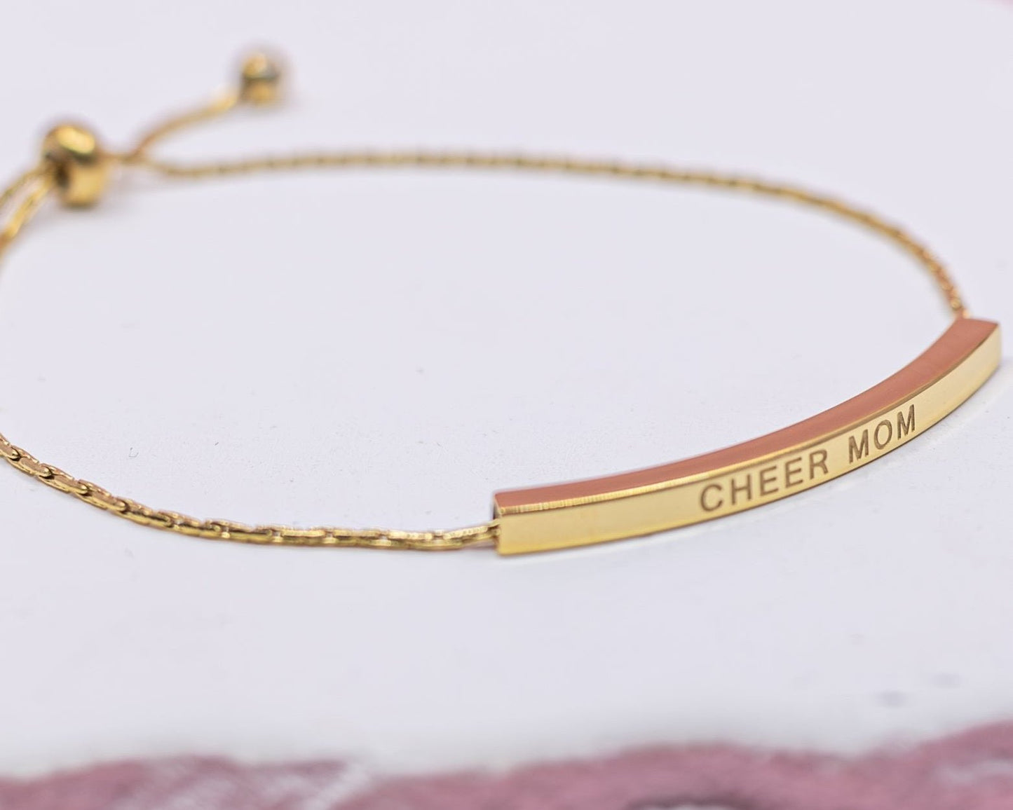 Cheer Mom Adjustable Bar Bracelet
