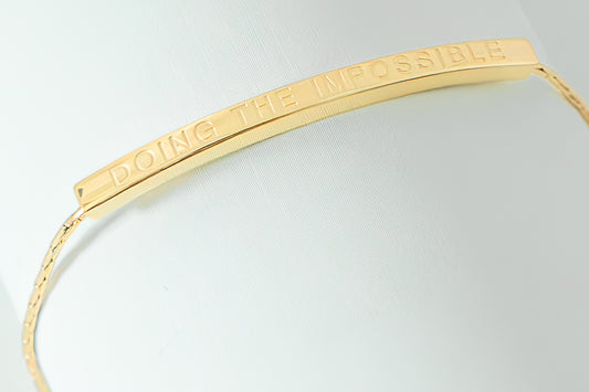 Doing The Impossible Adjustable Bar Bracelet
