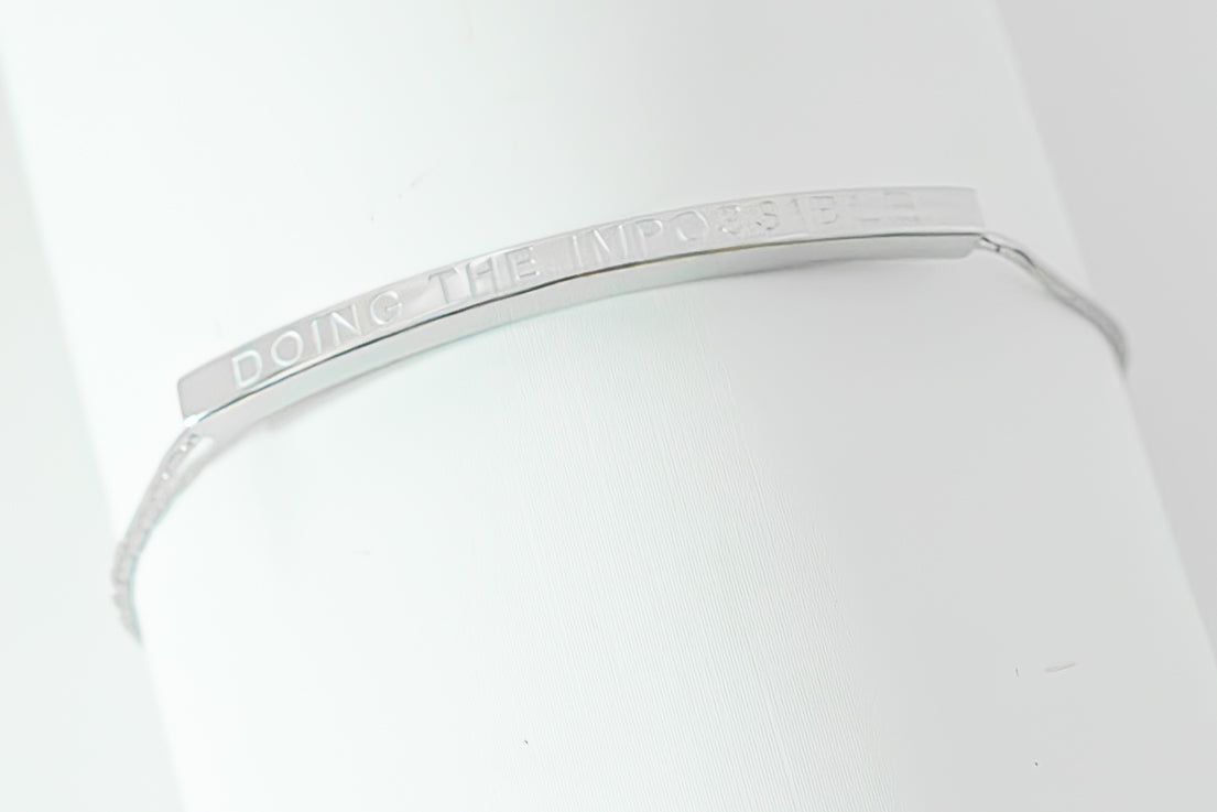 Doing The Impossible Adjustable Bar Bracelet