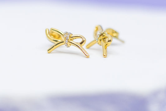 Knotted Bow Drop Earrings