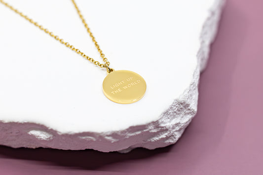 Light Up The World Circle Pendant Necklace