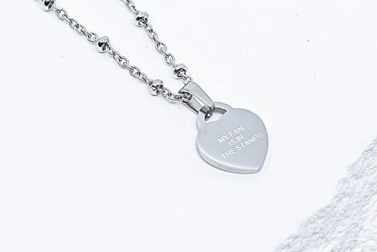 My Fan is in the Stands Heart Necklace