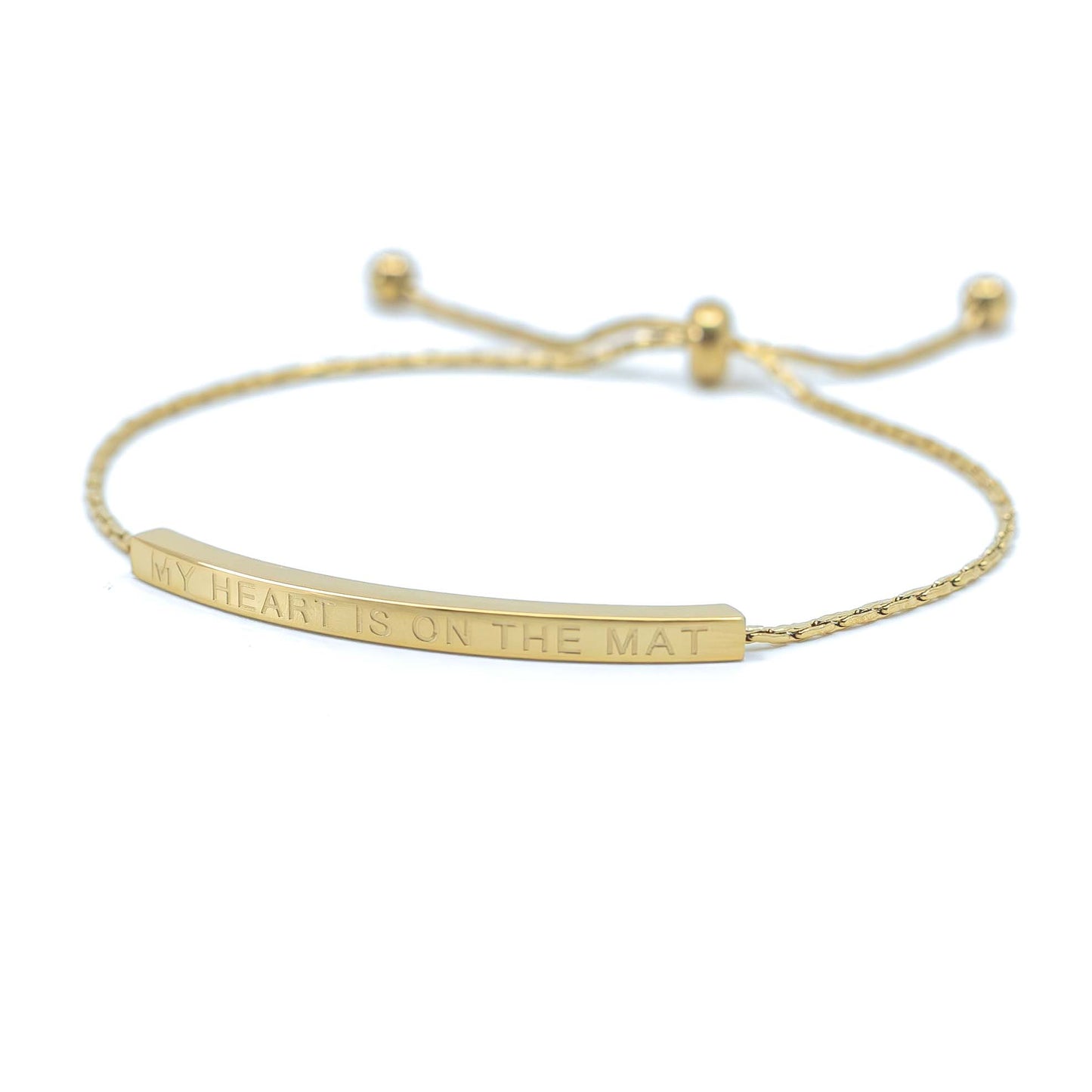 My Heart Is On The Mat Adjustable Bar Bracelet