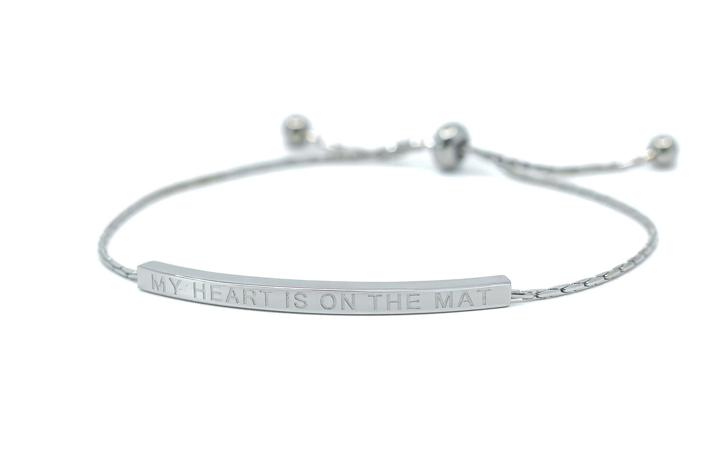 My Heart Is On The Mat Adjustable Bar Bracelet