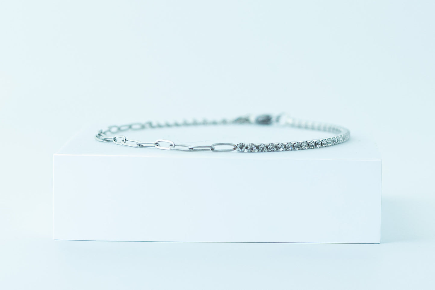 Paper Clip Chain Tennis Bracelet