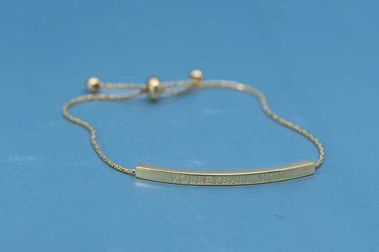 Volleyball Mom Adjustable Bar Bracelet