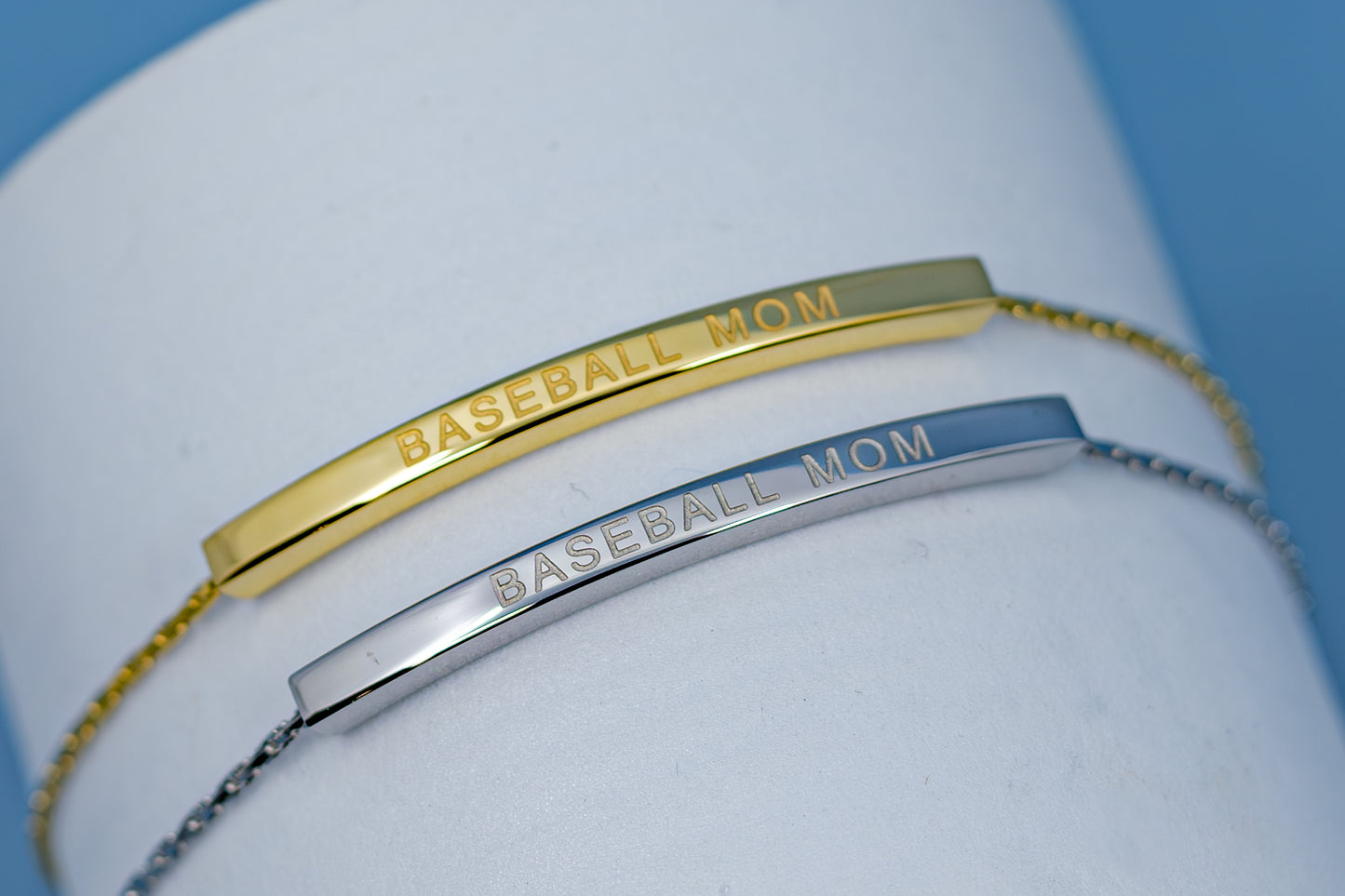 Baseball Mom Adjustable Bar Bracelet