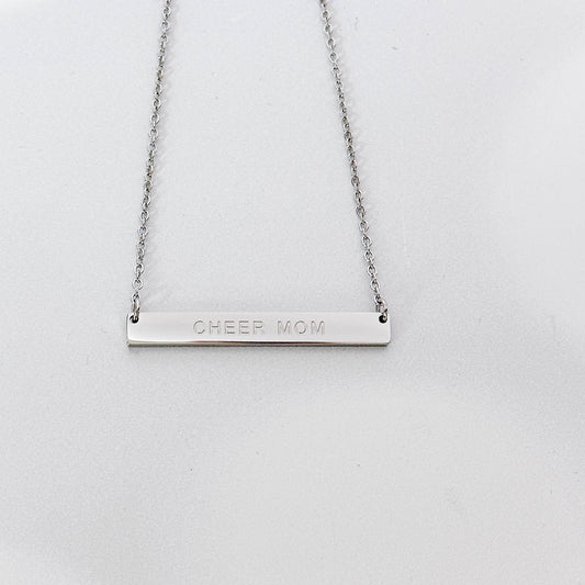 Cheer Mom Bar Necklace