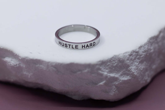 Hustle Hard Adujstable Ring