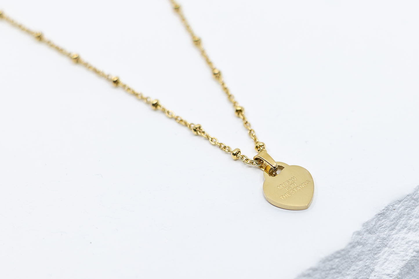 My Fan is in the Stands Heart Necklace