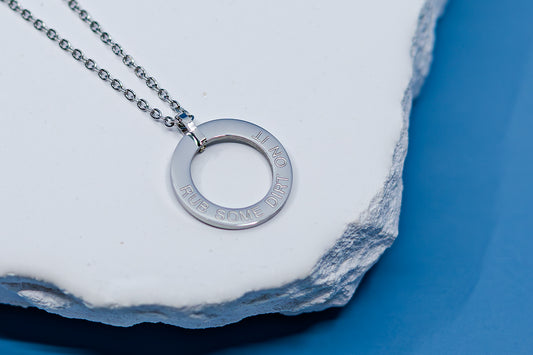 Rub Some Dirt On It Open Circle Pendant Necklace
