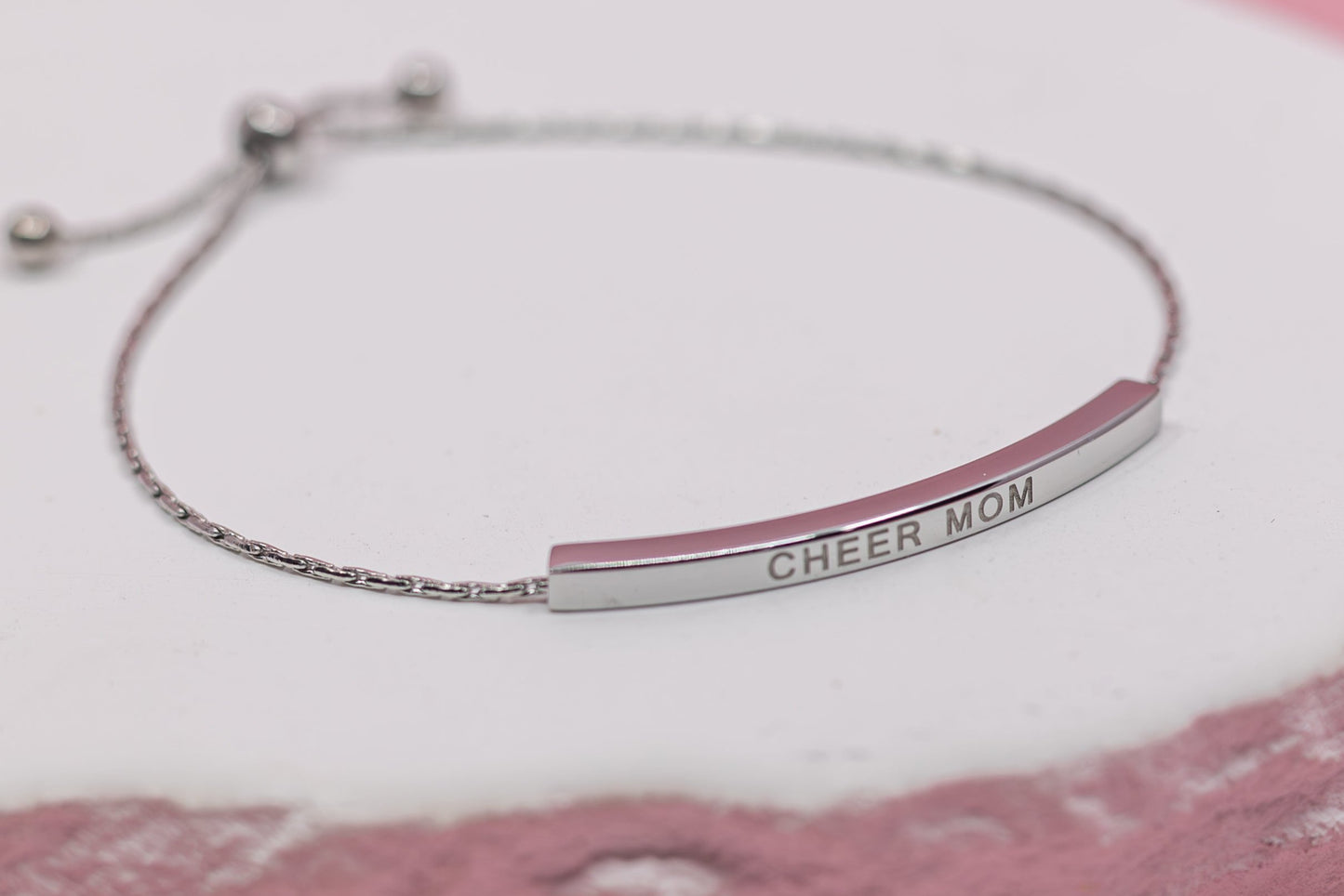 Cheer Mom Adjustable Bar Bracelet