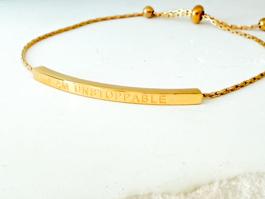I am Unstoppable Adjustable Bar Bracelet (Ambassadors)