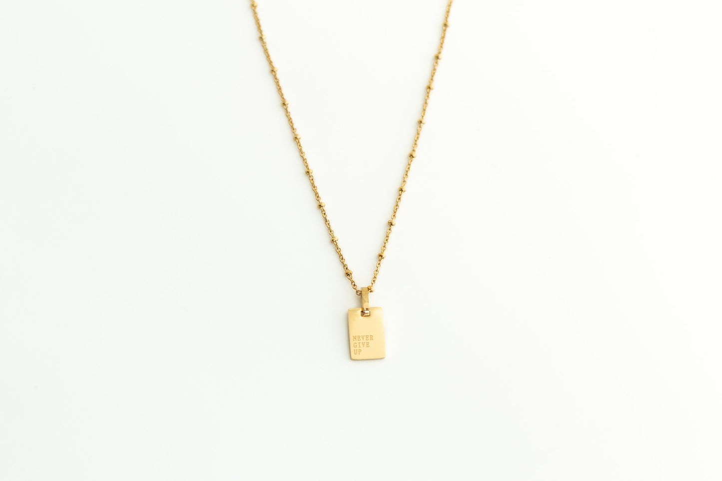 Never Back Down Never Give Up Two-Sided Necklace