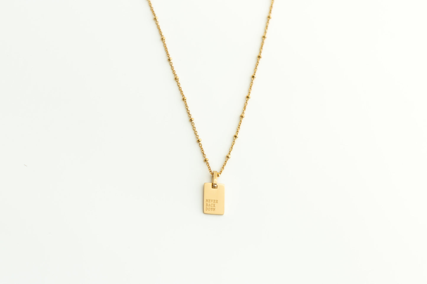 Never Back Down Never Give Up Two-Sided Necklace