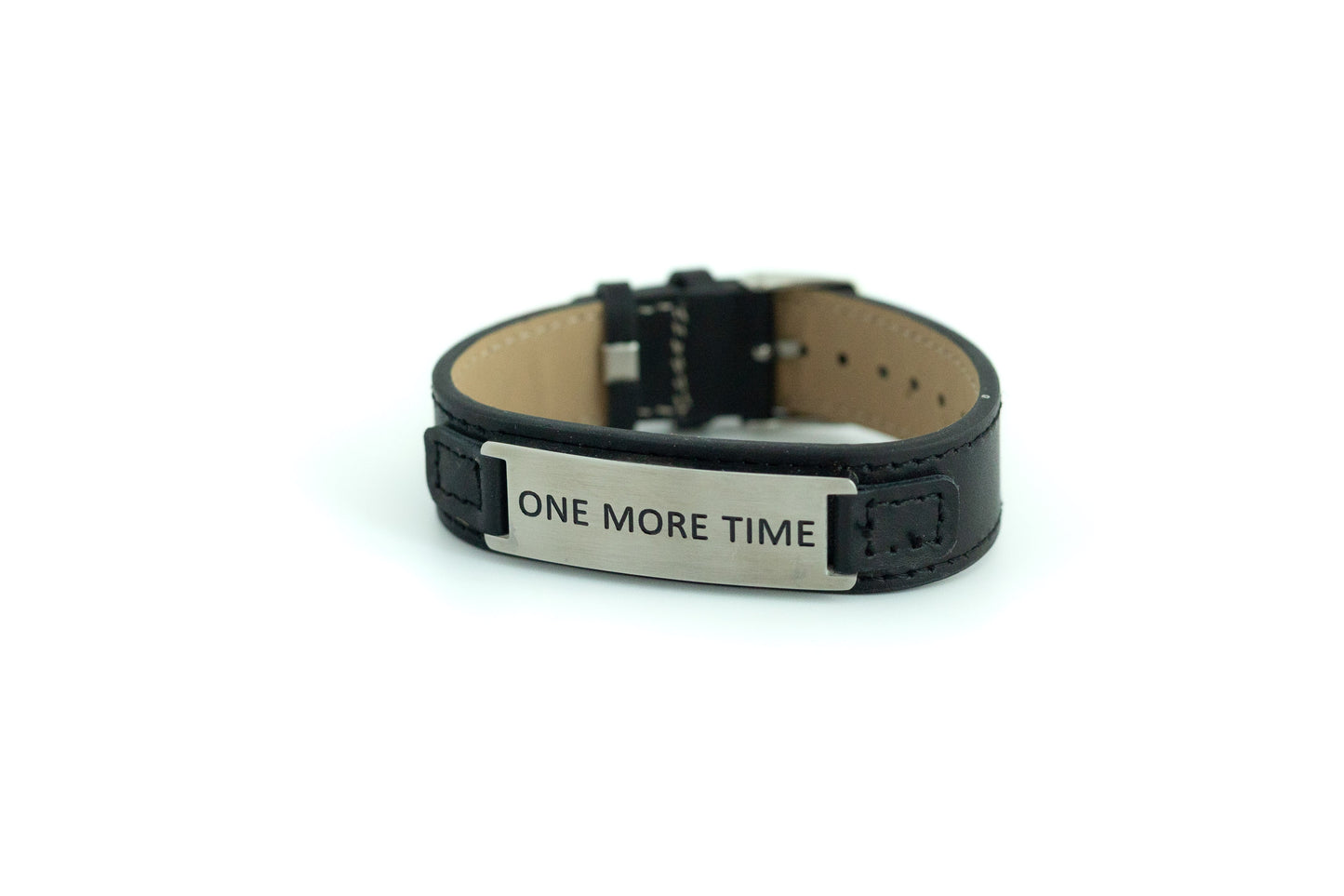 ONE MORE TIME Leather Cuff Bracelet